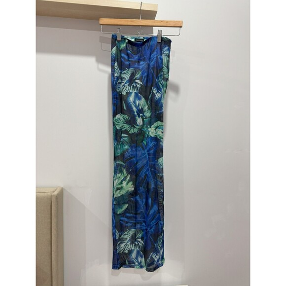 Karen Millen Dresses & Skirts - NWT Karen Millen Womens XS Blue Palm Print Beach Elastic Waist Maxi Skirt Retro